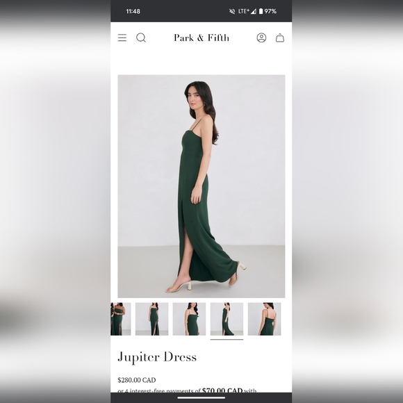 Park and Fifth Jupiter Dress SMALL hunter green - Picture 9 of 13